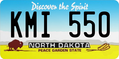 ND license plate KMI550
