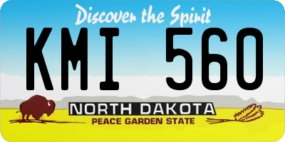 ND license plate KMI560