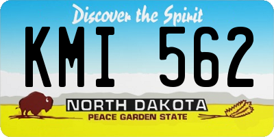 ND license plate KMI562