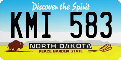 ND license plate KMI583