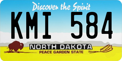 ND license plate KMI584