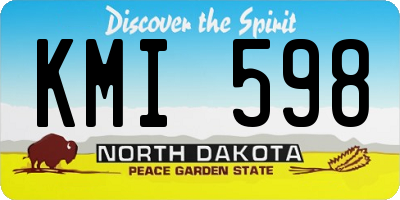 ND license plate KMI598