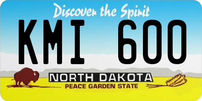 ND license plate KMI600