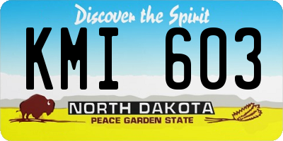 ND license plate KMI603