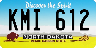 ND license plate KMI612