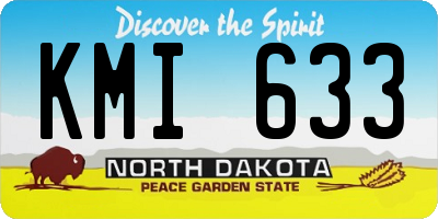 ND license plate KMI633