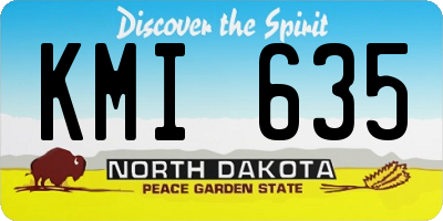ND license plate KMI635