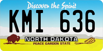 ND license plate KMI636