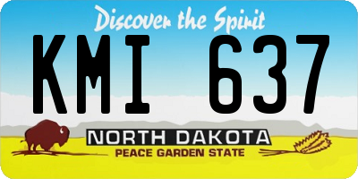 ND license plate KMI637
