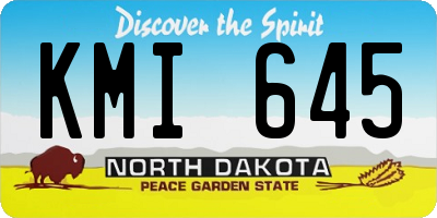ND license plate KMI645