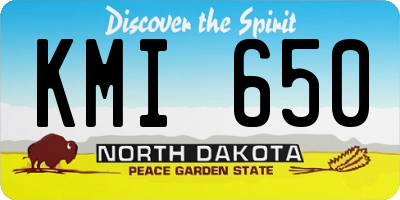 ND license plate KMI650