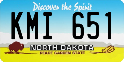 ND license plate KMI651