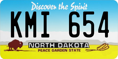 ND license plate KMI654