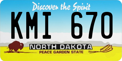 ND license plate KMI670