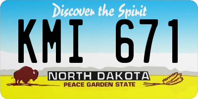 ND license plate KMI671
