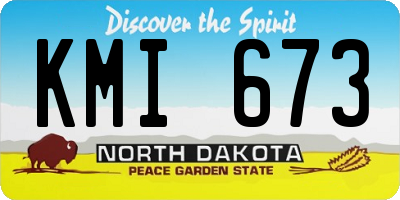 ND license plate KMI673