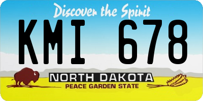 ND license plate KMI678