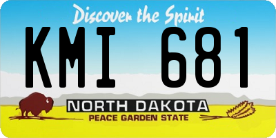 ND license plate KMI681