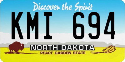 ND license plate KMI694