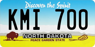 ND license plate KMI700