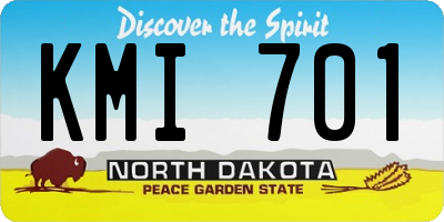 ND license plate KMI701