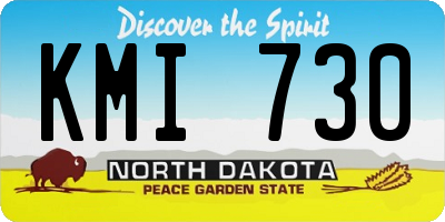 ND license plate KMI730