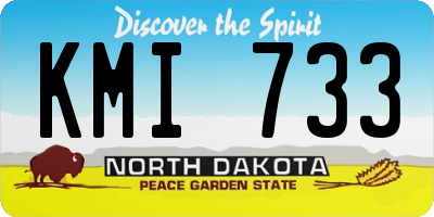 ND license plate KMI733