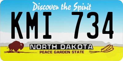 ND license plate KMI734
