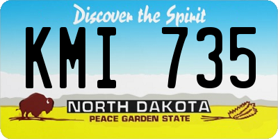 ND license plate KMI735