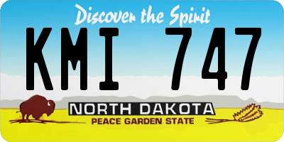 ND license plate KMI747