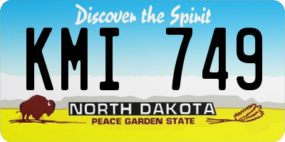 ND license plate KMI749