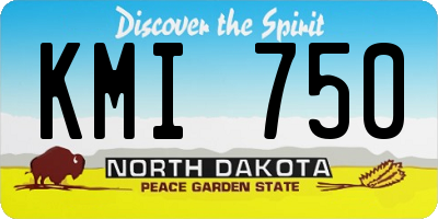ND license plate KMI750