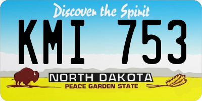 ND license plate KMI753
