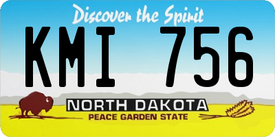 ND license plate KMI756
