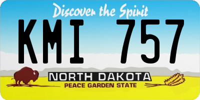 ND license plate KMI757