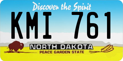 ND license plate KMI761