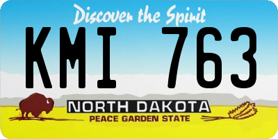 ND license plate KMI763