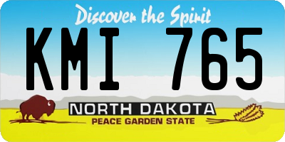 ND license plate KMI765
