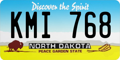ND license plate KMI768