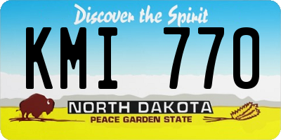 ND license plate KMI770
