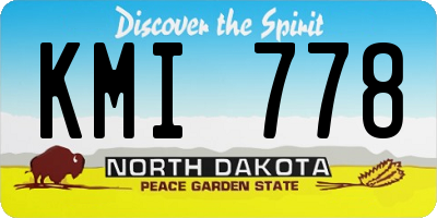 ND license plate KMI778