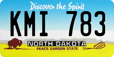 ND license plate KMI783