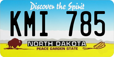 ND license plate KMI785