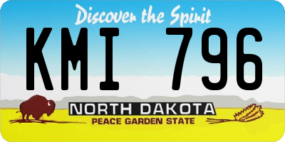 ND license plate KMI796