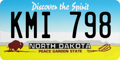 ND license plate KMI798
