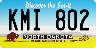 ND license plate KMI802