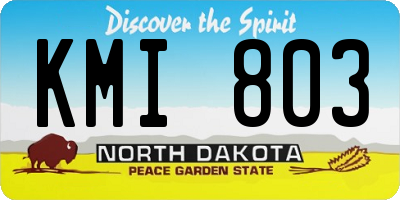 ND license plate KMI803