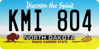 ND license plate KMI804