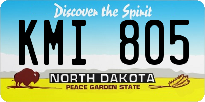ND license plate KMI805