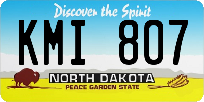 ND license plate KMI807